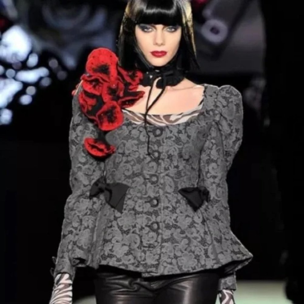 Betsey Johnson | Brocade Runway Peplum Jacket Size 6